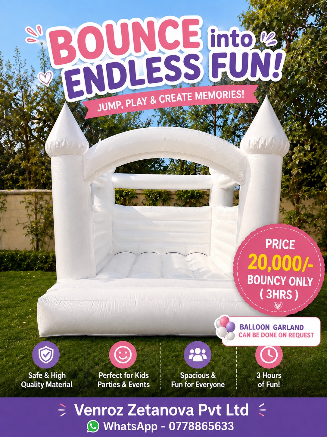Classic Bouncy Castle - White